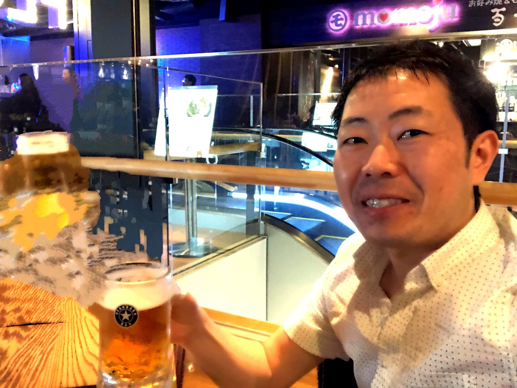 Ben at a craft beer bar in Tokyo